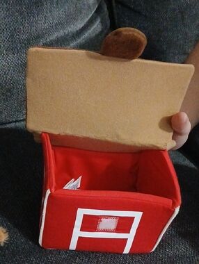 Red Fabric  Barn Yard Baby Books And Chicken
